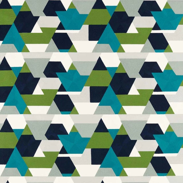 Harlequin Popova Fabric in Amazonia/Sea Glass/Forest/Japanese Ink For Sale