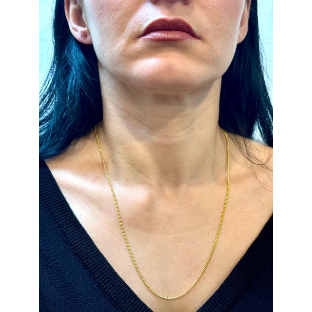 Vintage 14K Solid White Gold Curb Link Chain , 6.6 Gm , 22 Inch Long For Sale - Image 14 of 18