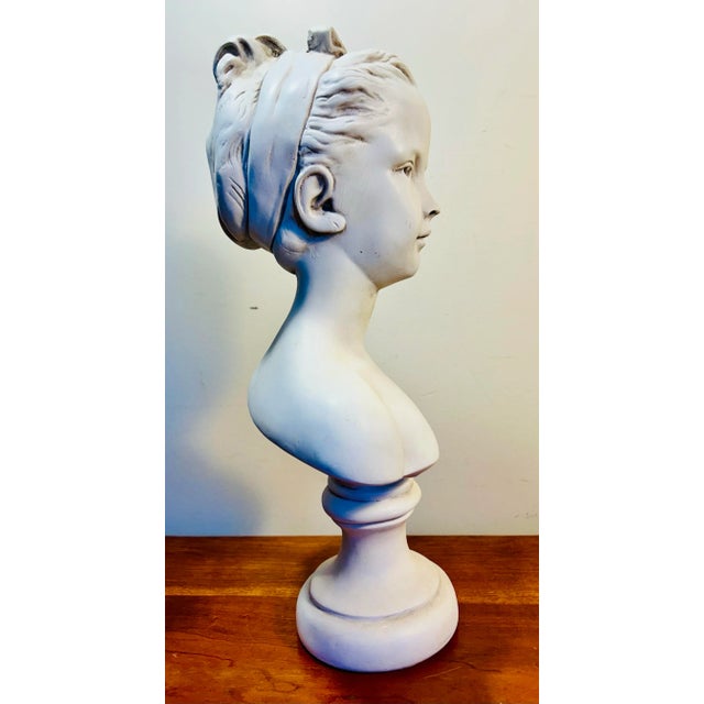 Vintage Classic Plaster Bust of a Young Woman For Sale In Philadelphia - Image 6 of 8