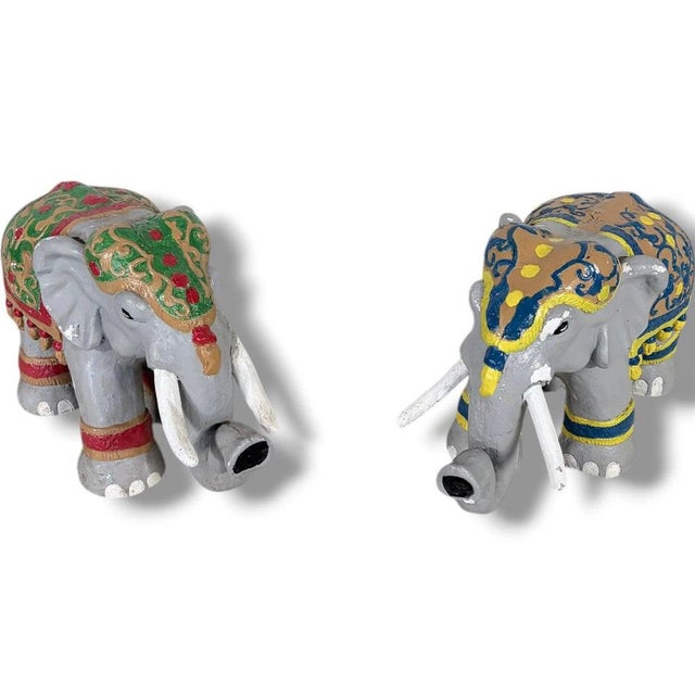 Vintage Elephant Sculptures with Intricate Details, Set of 2 For Sale - Image 4 of 10