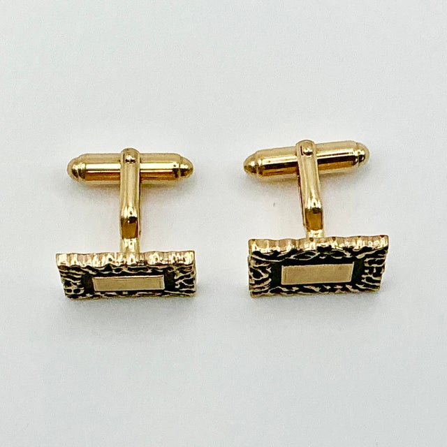 1950s Mid-Century Boho Chic Brutalist Hollywood Regency Cuff Links - A Pair. For Sale - Image 4 of 7