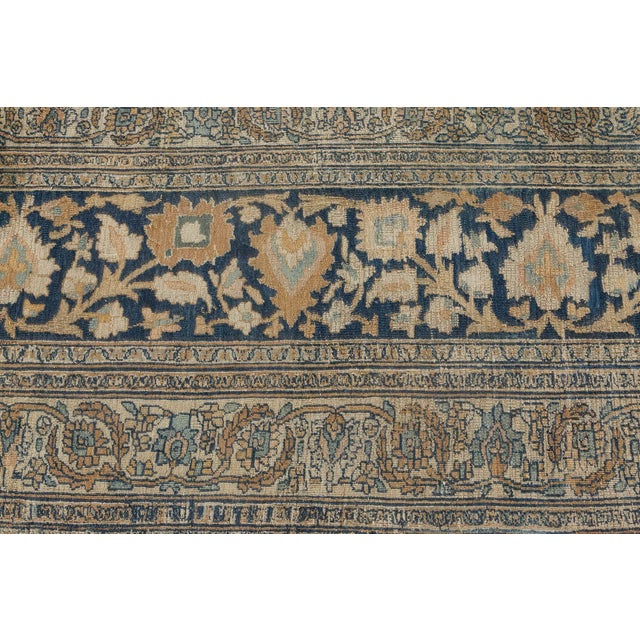 Persian Authentic 19th Century Persian Meshad Handmade Wool Carpet For Sale - Image 3 of 8