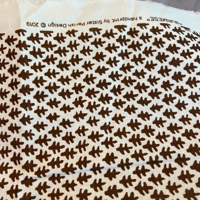 2020s Sister Parish Burmese in Chocolate Brown Cotton Linen Fabric- 2 Yards For Sale - Image 5 of 6