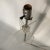 A single rectangular X shape clear lucite and chrome table lamp. 23.5" to top of socket.