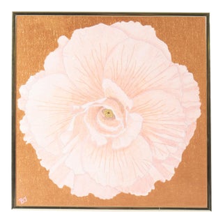 1995 “Begonia” Acrylic on Wood Panel Painting by Barbara Johnson For Sale