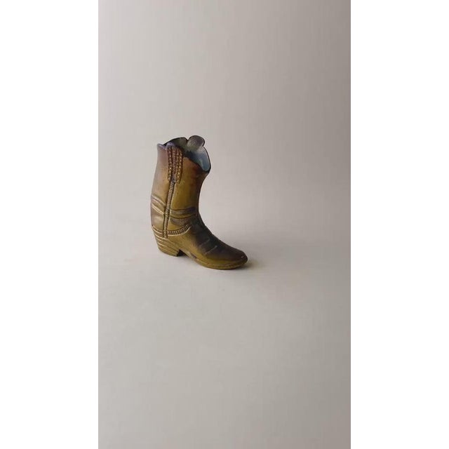 Vintage Brass Cowboy Boot Figurine, 1980s For Sale - Image 12 of 13
