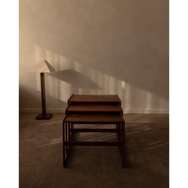 Teak Nesting Tables by Arne Hovmand-Olsen for Mogens Kold, 1960s, Set of 3 For Sale - Image 4 of 18