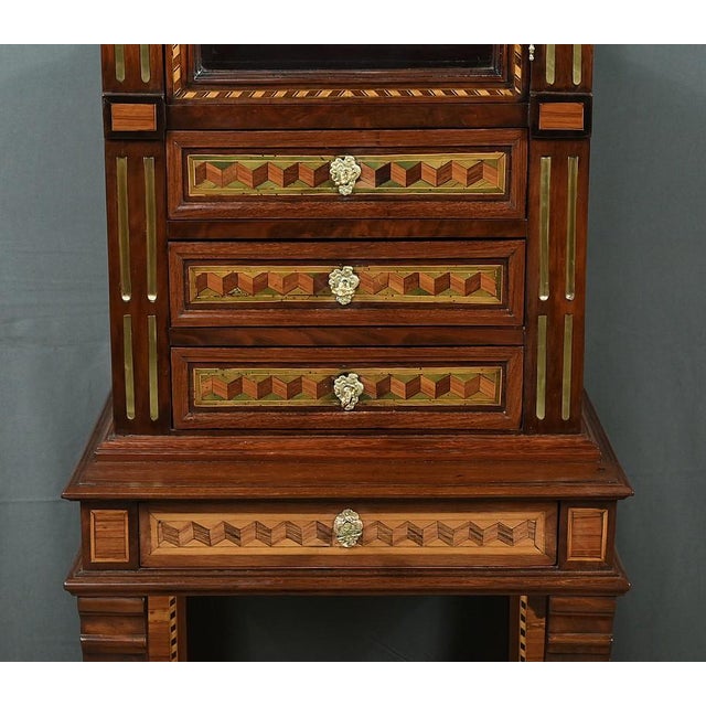 Small Marquetry Display Cabinet For Sale - Image 9 of 18