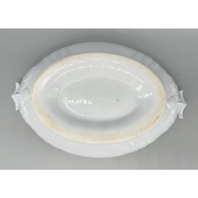 19th Century English J. Edwards White Ironstone Covered Tureen St. Louis Shape – Victorian / English Country For Sale - Image 10 of 13