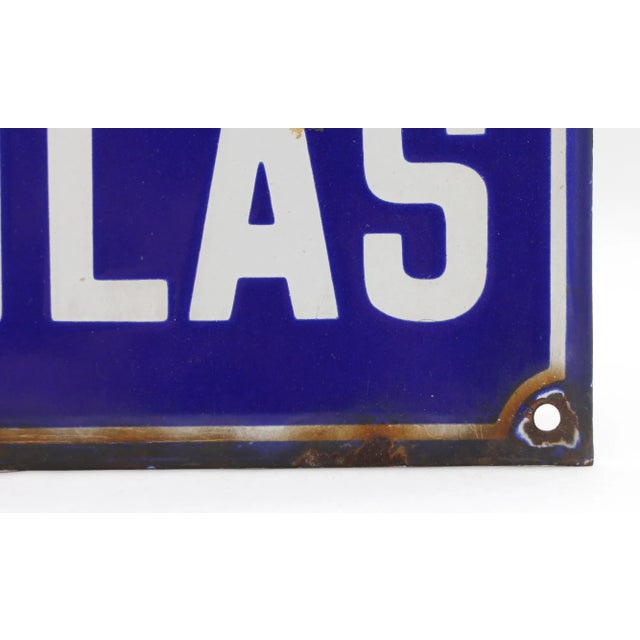 Vintage European French Steel Dead End of the Lilacs Sign For Sale - Image 4 of 5