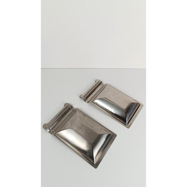 Postmodern Serving Platters in Steel and Veneered Plywood, 1980s, Set of 2 For Sale - Image 12 of 18