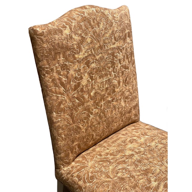 Wood Vintage Side Chairs in Fortuny Fabric - a Pair For Sale - Image 7 of 9