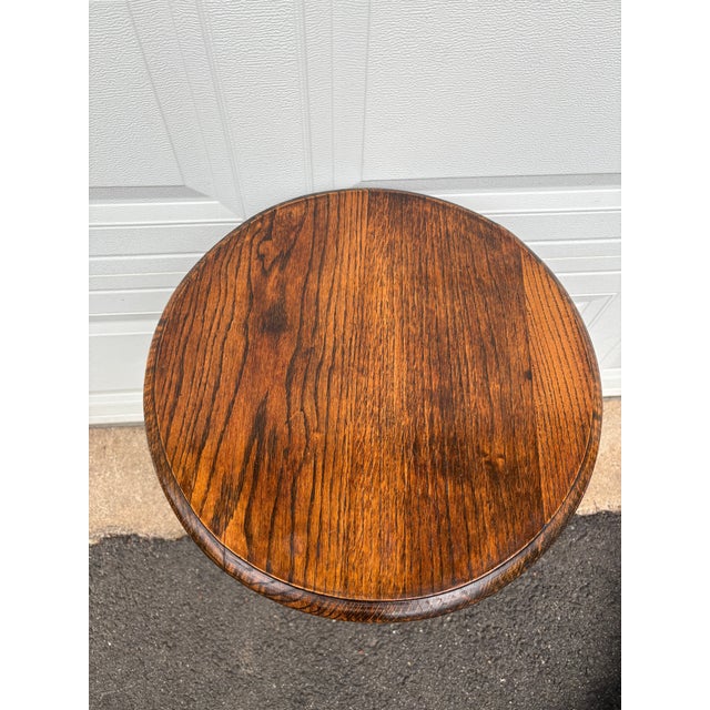 Antique English Wood Barley Twist Round Side Table For Sale In New York - Image 6 of 9