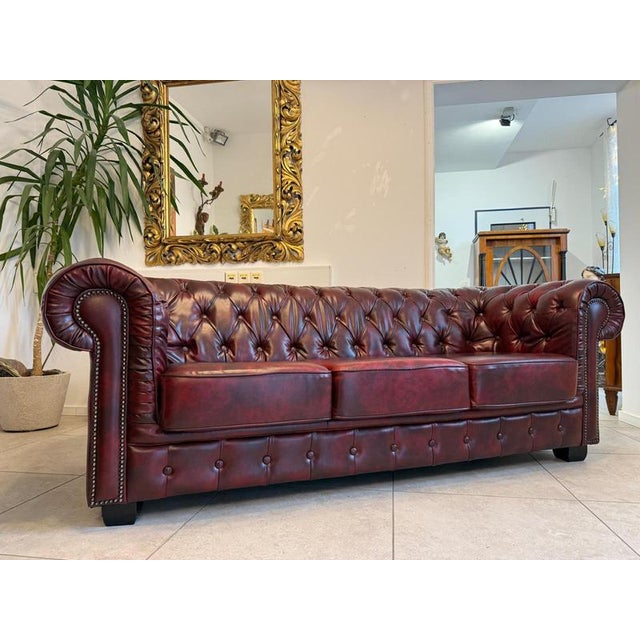 Chesterfield Leather Sofa Set, Set of 3 For Sale - Image 6 of 18