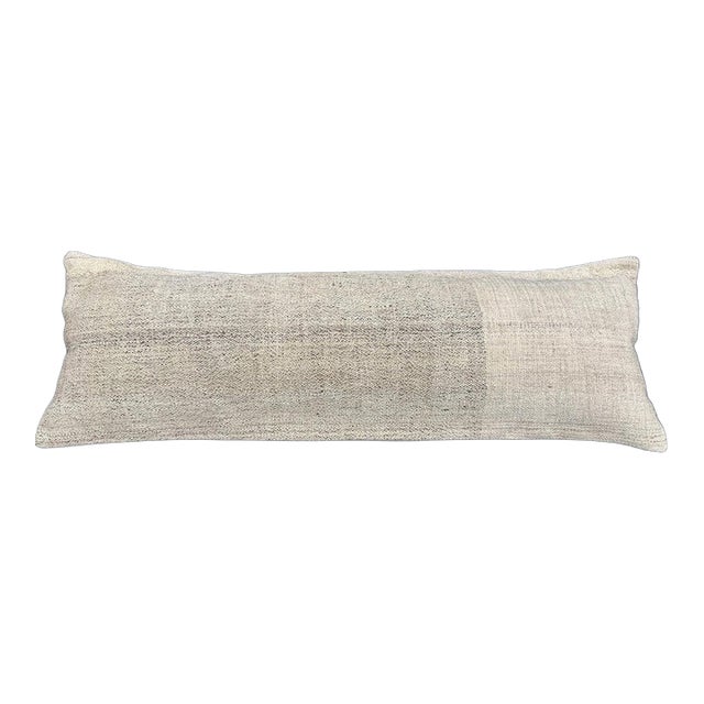 Turkish Hemp Pillow Cushion Natural Beige Cushion Cover 14"x40" For Sale
