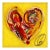 Sun Kissed Heart X - Original Heart Pop Art Mixed Media Acrylic and Resin on Wood Panel by Cynthia Coulombe-Bégin For Sale