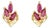 Marquise Ruby Leaf Style Studs 14kYellow Gold, 2 Pieces For Sale
