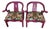 1960s Pair Asian Occasional Chairs Attributed James Mont Tiger Pattern Fabric For Sale