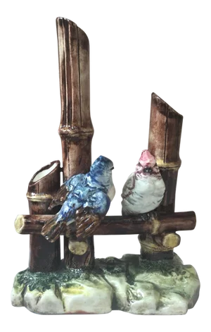 1890 Austrian Majolica Birds Vase
