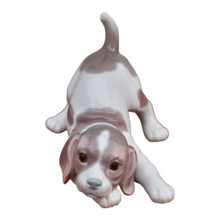 Lladro 1070 Playful Puppy Beagle Porcelain Figurine Glossy Retired Rare For Sale
