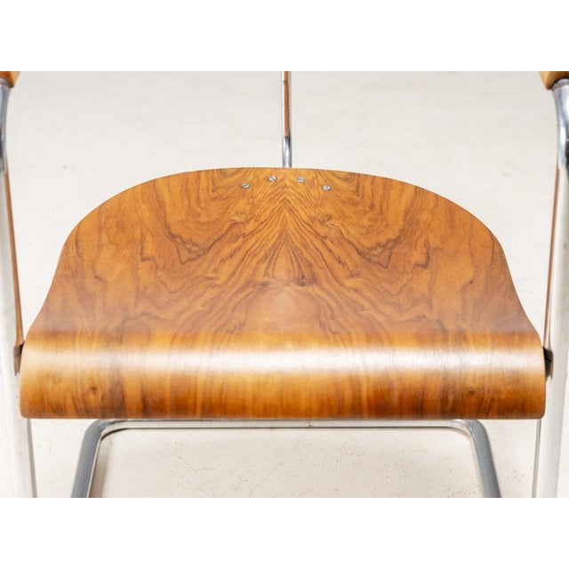 Functionalist Dining Set attributed to Jindřich Halabala, Czechoslovakia, 1940s, Set of 4 For Sale - Image 14 of 15