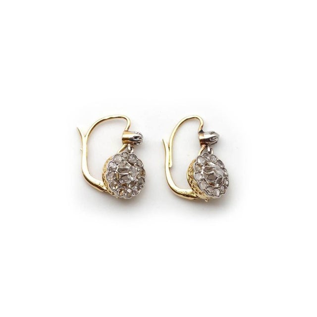 Edwardian Cluster Diamond Earrings, Set of 2 For Sale - Image 5 of 6