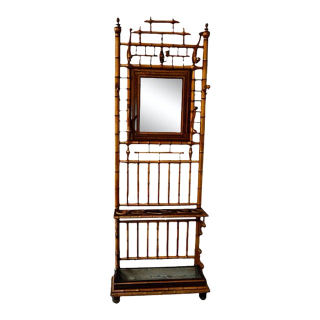 French Victorian Faux Bamboo Hall Stand For Sale