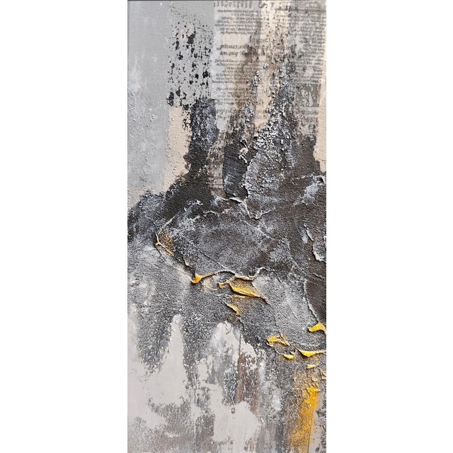 Olha Komisaryk Abstract Interior Painting in Black and White — Acrylic on Canvas For Sale - Image 4 of 5