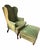 Woodmark Originals wingback chair and ottoman set. The chair and ottoman are covered in original green velvet which has...