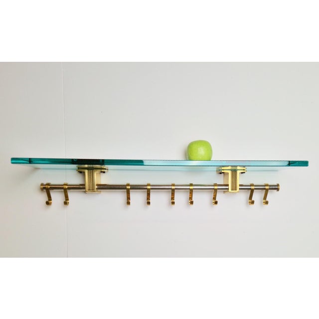 Brass and Glass R14G Wall-Mounted Coat Rack from Peter Ghyczy, 1980s For Sale - Image 14 of 18