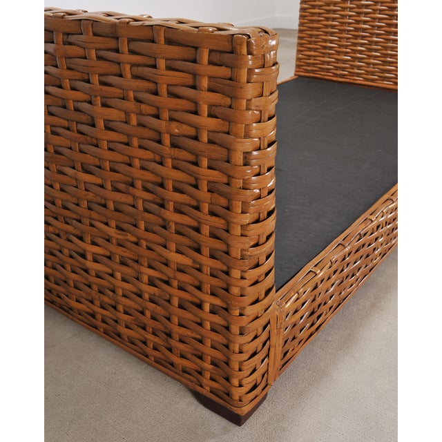 Ralph Lauren Style Organic Modern Woven Wicker Rattan Bed For Sale - Image 10 of 18