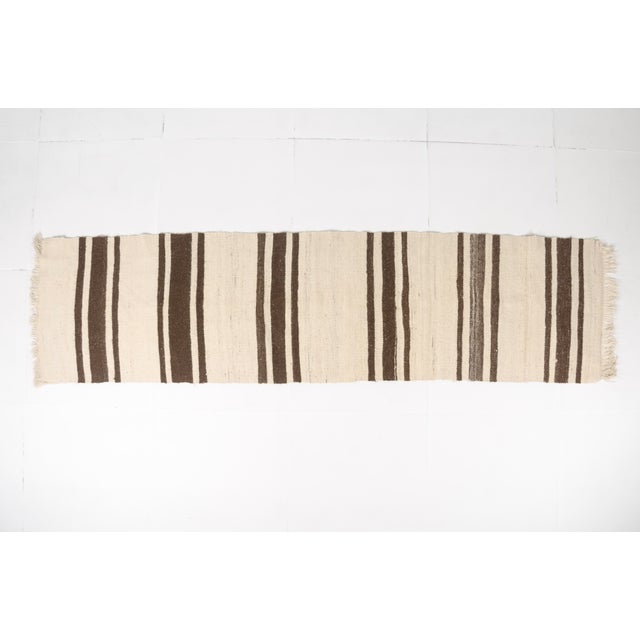 Vintage Wool Stripe Kilim Runner For Sale - Image 4 of 10