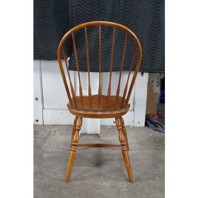 6 Vintage Kli Logatec Slovenia Windsor Style Solid Maple Bow Back Dining Chairs For Sale - Image 11 of 18