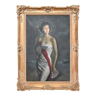 1950's Oil Portrait of Norma Carlin Kipnis by Julian Courtenay Hunt For Sale