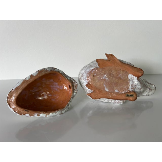 1980's Yoel Zidon Art Terracotta Glaze Swan Sculpture/Sold For Sale - Image 9 of 12