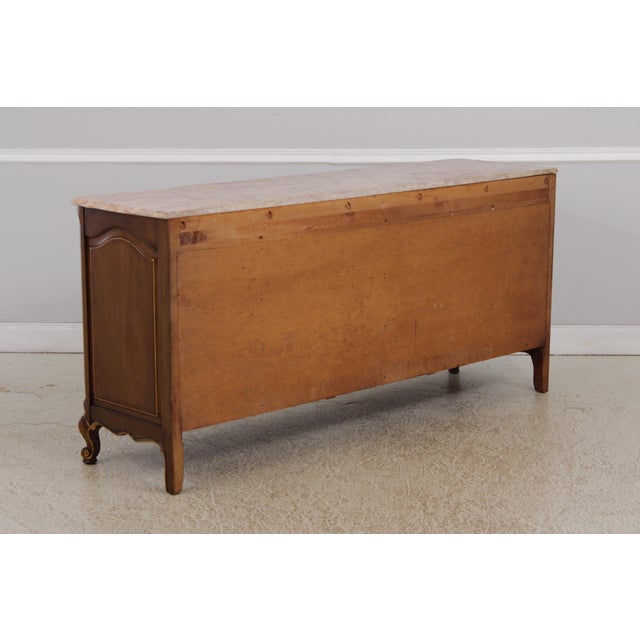 Vintage French Provincial Mahogany Marble Top Dresser For Sale - Image 17 of 18