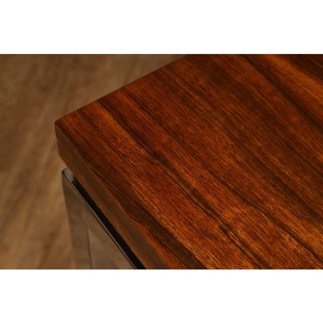 Mid Century Modern Expandable Rosewood and Chrome Dining Table For Sale - Image 9 of 18