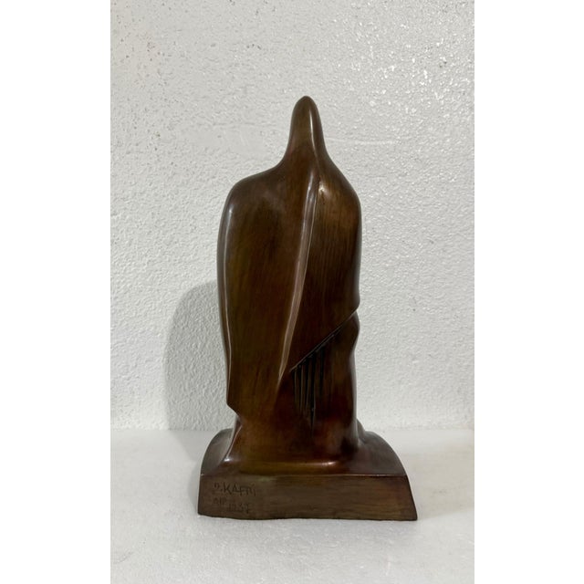 Bronze Dani Daniel Kafri, Large Dani Kafri Israeli Modernist Judaica Birkat Kohanim Bronze Sculpture For Sale - Image 8 of 11