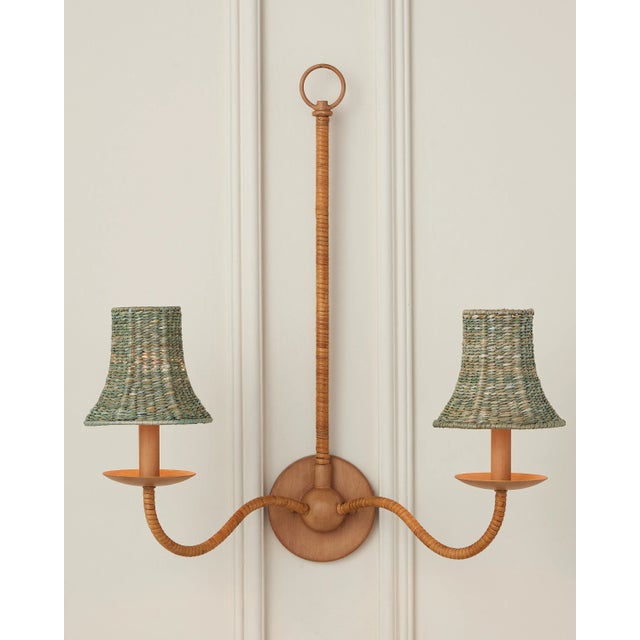 Green Currey & Company Bell Light Teal Chandelier Shade For Sale - Image 8 of 8