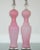 Vintage Murano interpretation of the simple black dress in pale Chanel PINK. Statuesque and curvy cased Murano glass lamps...