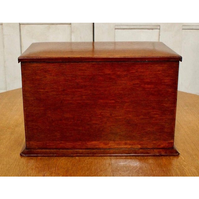 19th Century Antique Victorian Oak Fitted Stationery Box with Writing Slope, 1890 For Sale - Image 5 of 13