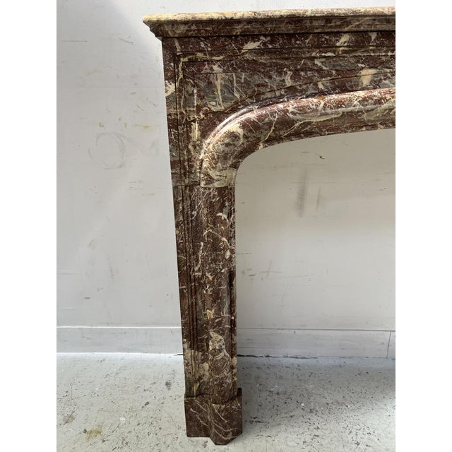 Louis XIV Style Fireplace in Speckled Red Marble, 19th Century For Sale - Image 5 of 16