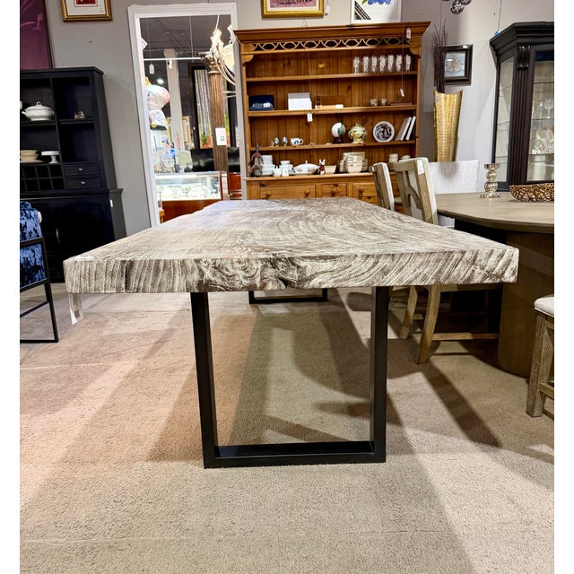 2010s Origins by Phillips Collection Grey Stone Straight-Edge Dining Table Attributed To For Sale - Image 5 of 7