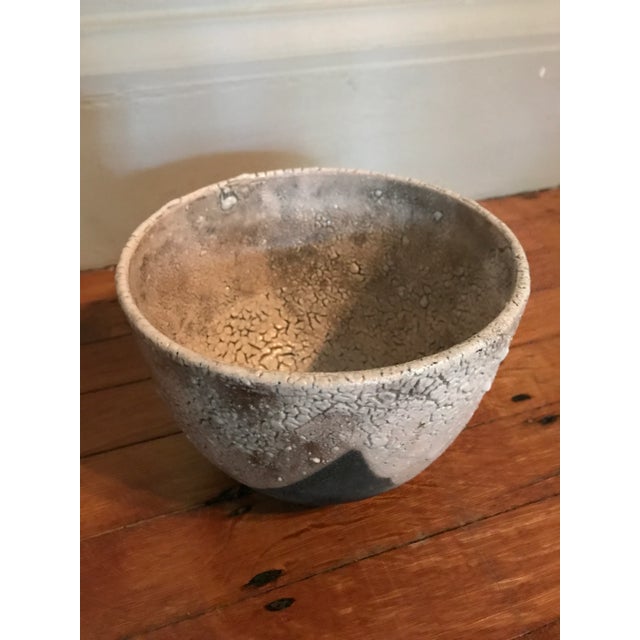 Mid-Century Modern Black and White Textured Ceramic Vessel For Sale - Image 3 of 6