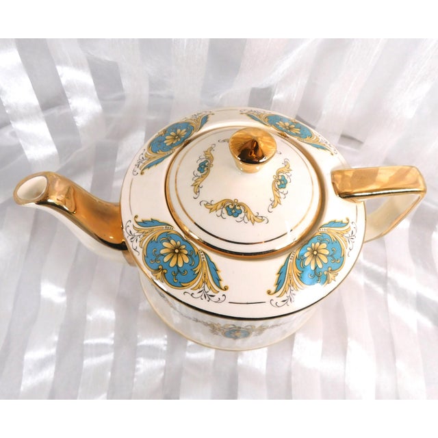1960s 1960s Sadler Cream Teapot With Cupid in Pattern For Sale - Image 5 of 9