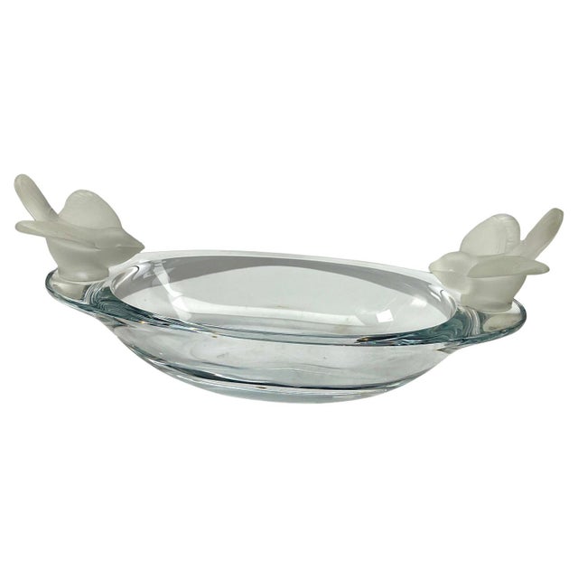 Oval Crystal Bowl with Birds from Sèvres, France, 1950 For Sale - Image 9 of 9