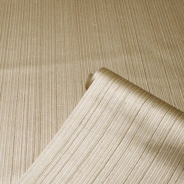 Contemporary SAMPLE - Schumacher Rimini Rib Vinyl Wallpaper In Gold For Sale - Image 3 of 3