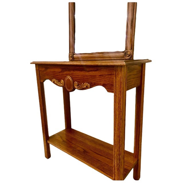 Mid-Century Modern Cooper Classics Walnut Console Table and Mirror. This is a two piece, solid wood set made in the 60’s...