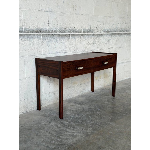 Mid-Century Modern Rosewood Entry Table With Two Drawers Danish Mid-Century Modern 1960s For Sale - Image 3 of 13
