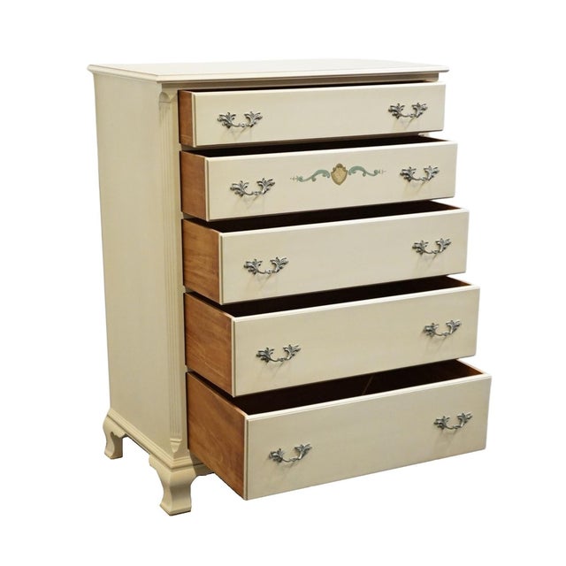 Kindel Furniture Off White Painted Country French Provincial 37" Chest of Drawers For Sale In Kansas City - Image 6 of 12